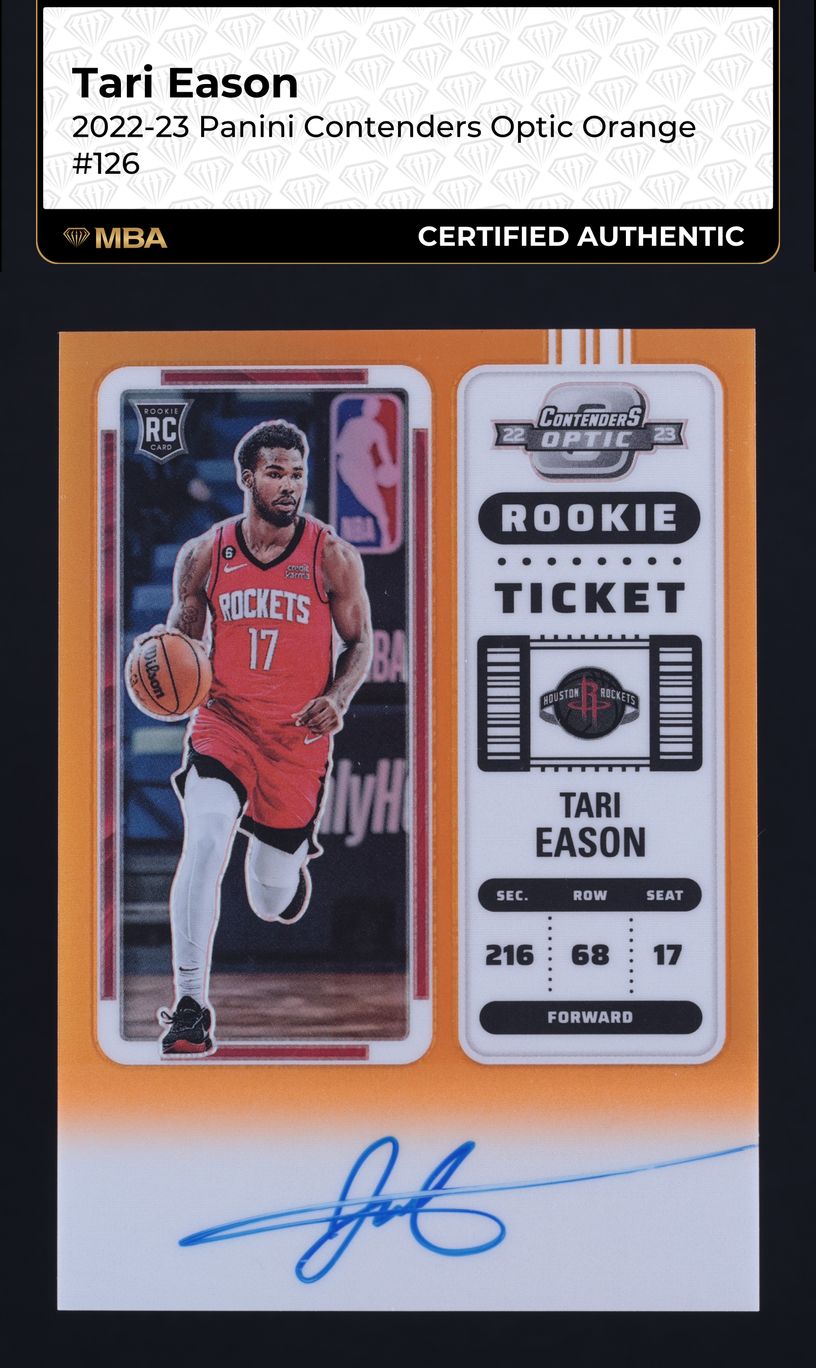 2022 Panini Contenders Optic Orange Tari Eason ROOKIE AUTO /25 #126 MBA AUTH