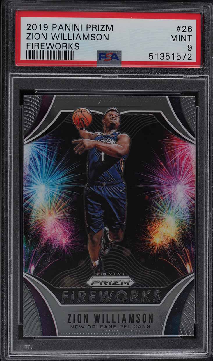 2019 Panini Prizm Fireworks Zion Williamson ROOKIE RC #26 PSA 9 MINT
