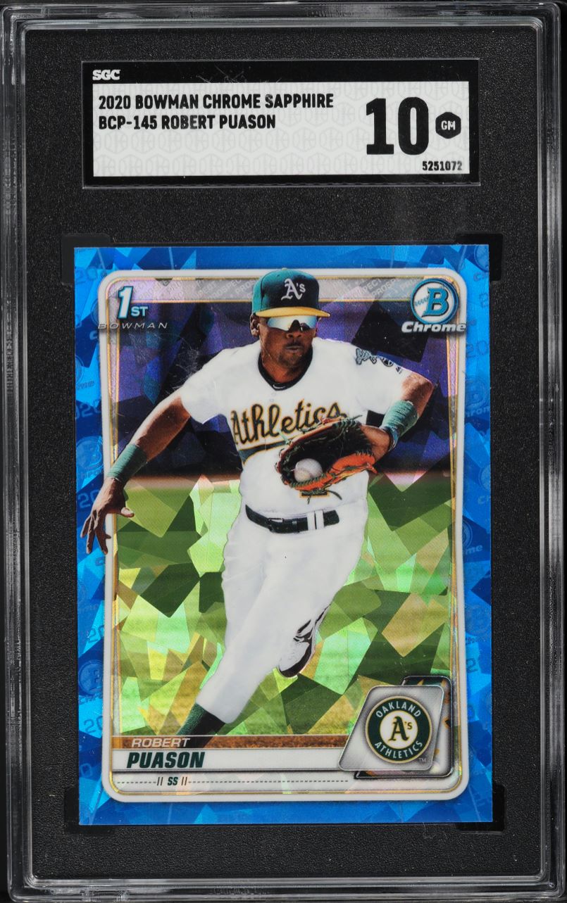 2020 Bowman Chrome Sapphire Robert Puason ROOKIE #BCP-145 SGC 10 GEM MINT