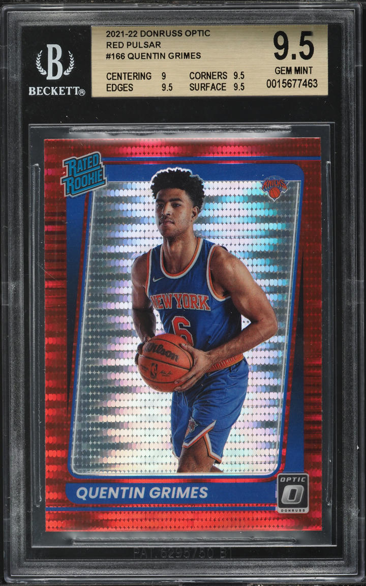 2021 Donruss Optic Red Pulsar Quentin Grimes ROOKIE #166 BGS 9.5 GEM MINT