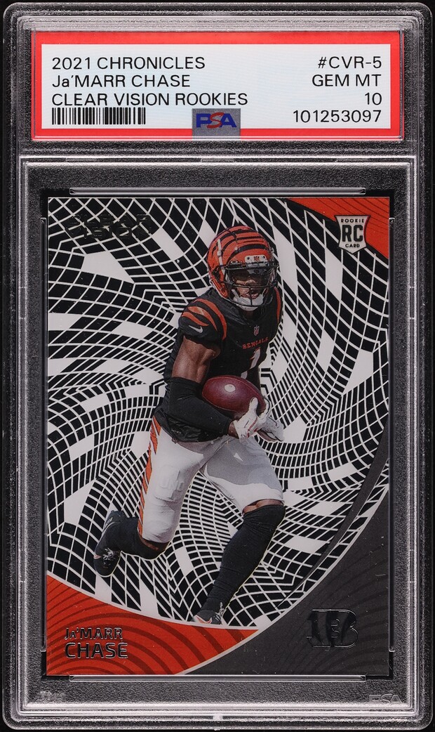 2021 Panini Chronicles Clear Vision Ja’Marr Chase ROOKIE #CVR-5 PSA 10 GEM MINT