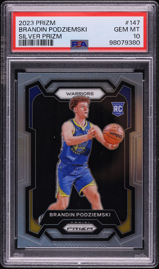 2023 Panini Prizm Silver Brandin Podziemski ROOKIE #147 PSA 10 GEM MINT