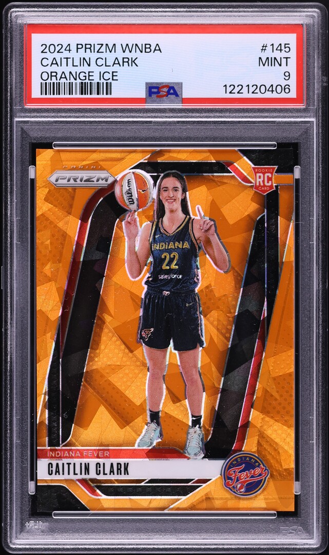 2024 Panini Prizm WNBA Orange Ice Caitlin Clark ROOKIE #145 PSA 9 MINT