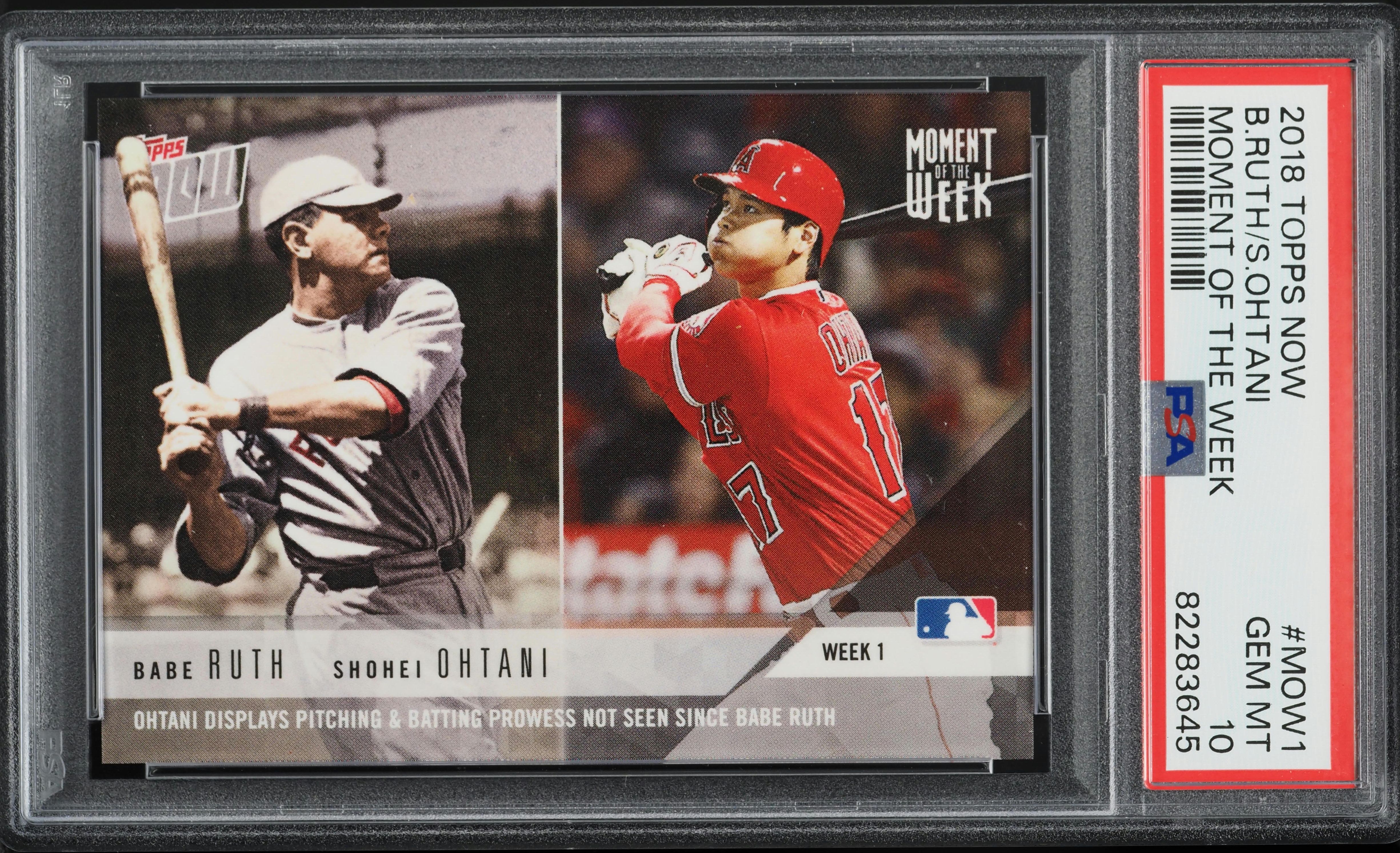 2018 Topps Now Moment Of The Week Babe Ruth Shohei Ohtani ROOKIE #MOW-1 PSA 10