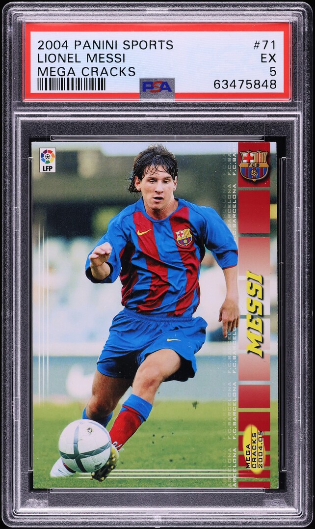 2004 Panini Sports Mega Cracks La Liga Lionel Messi ROOKIE #71 PSA 5 EX