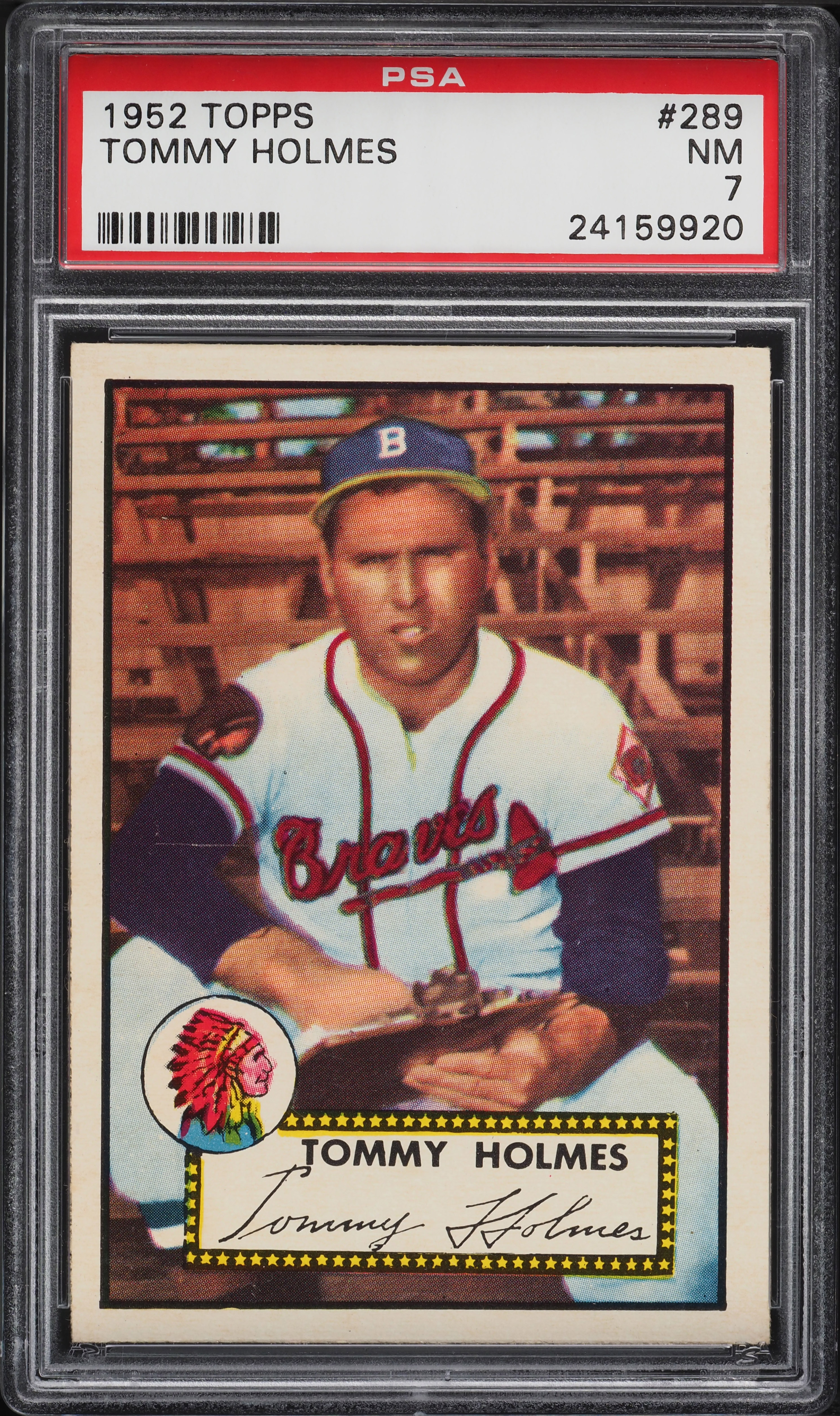 1952 Topps Tommy Holmes #289 PSA 7 NRMT