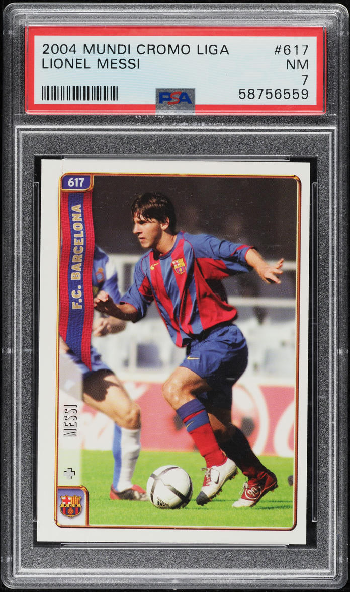2004 Mundi Cromo Liga Lionel Messi ROOKIE #617 PSA 7 NRMT