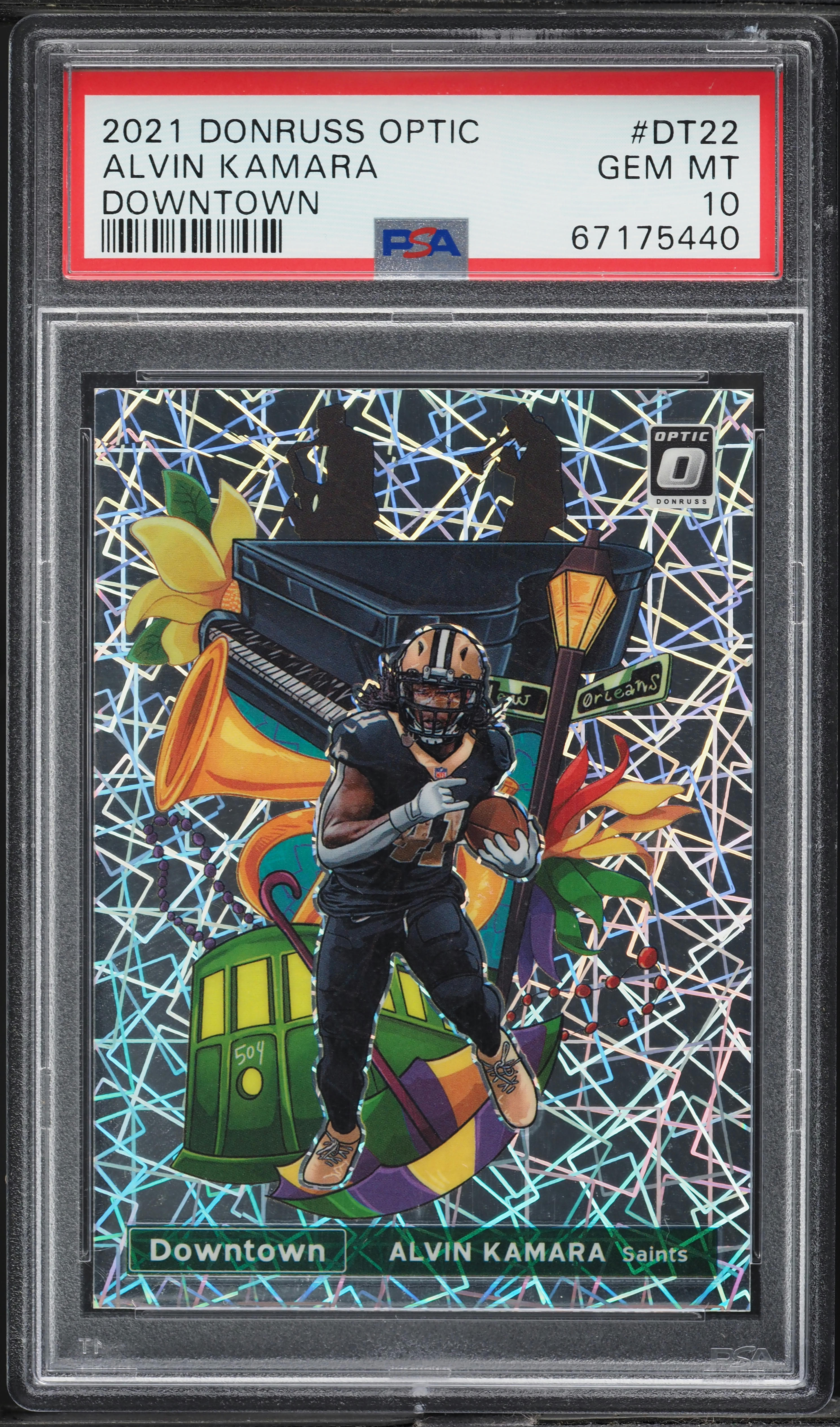 2021 Donruss Optic Downtown Alvin Kamara #DT-22 PSA 10 GEM MINT