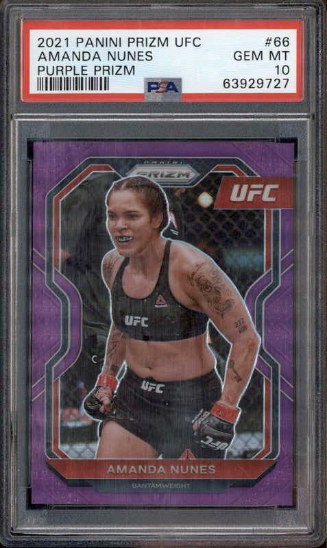 2021 Panini Prizm UFC Purple Prizm #66 Amanda Nunes /149 PSA 10