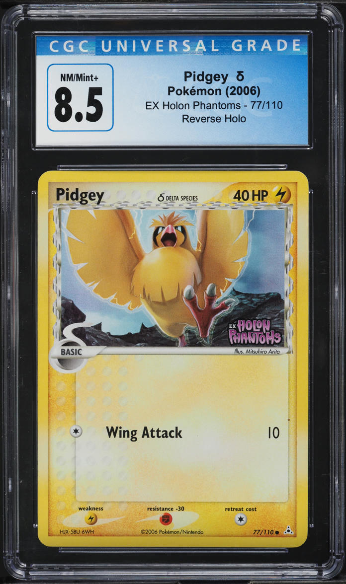 2006 Pokemon EX Holon Phantoms Reverse Holo Pidgey #77 CGC 8.5 NM-MT+