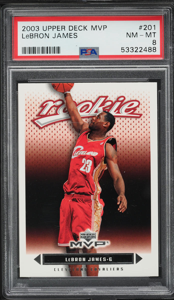 2003 Upper Deck MVP LeBron James ROOKIE #201 PSA 8 NM-MT