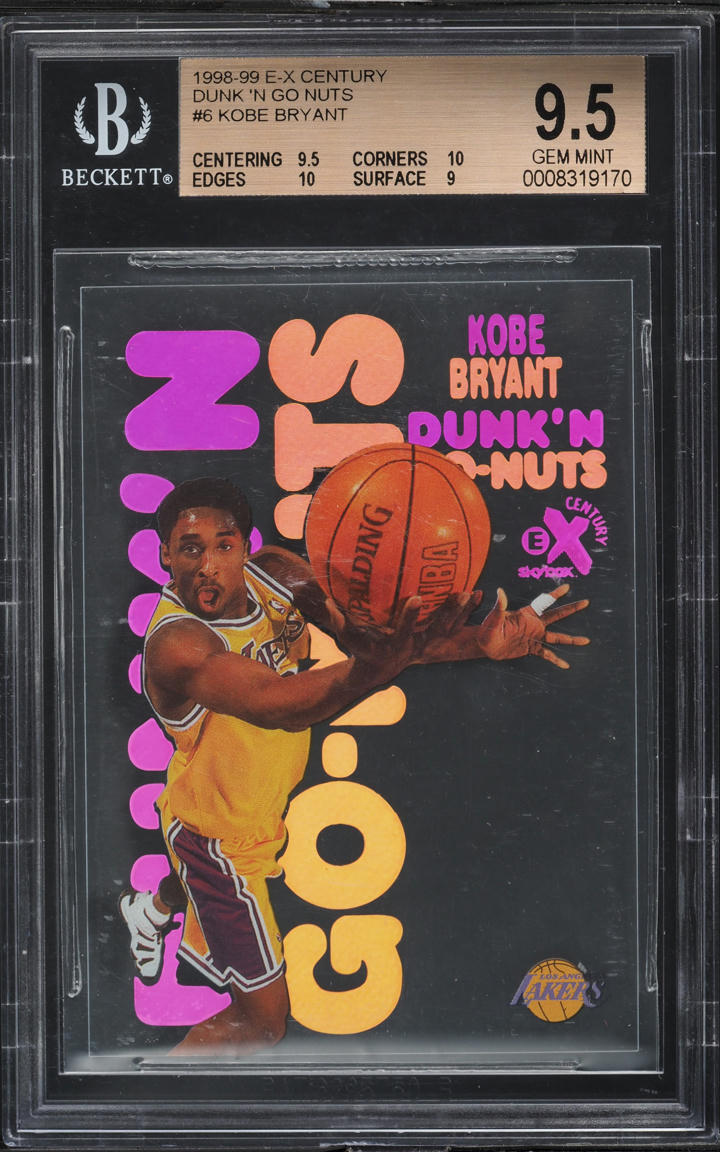1998 Skybox E-X Century Dunk 'N Go Nuts Kobe Bryant #6DG BGS 9.5 GEM MINT