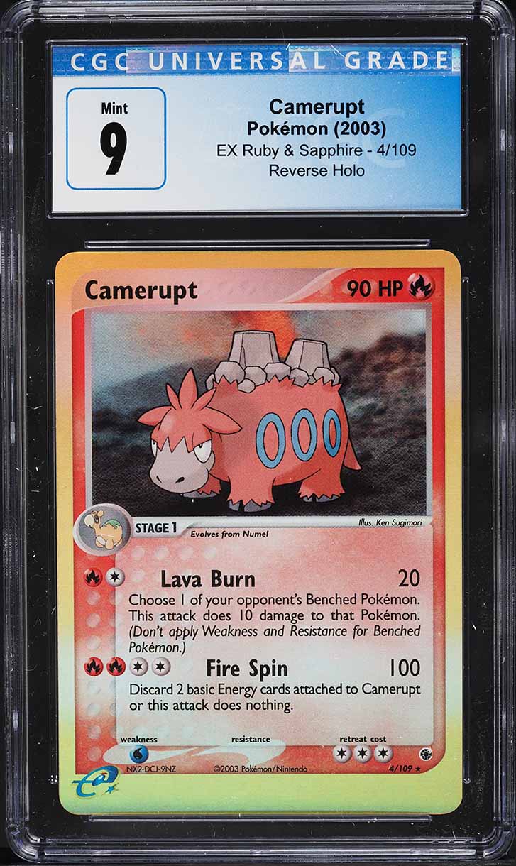 2003 Pokemon EX Ruby & Sapphire Reverse Holo Camerupt #4 CGC 9 MINT