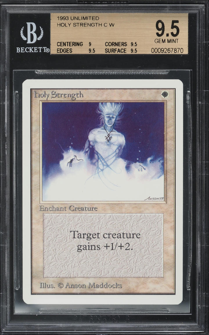 1993 Magic The Gathering MTG Unlimited Holy Strength BGS 9.5 GEM MINT