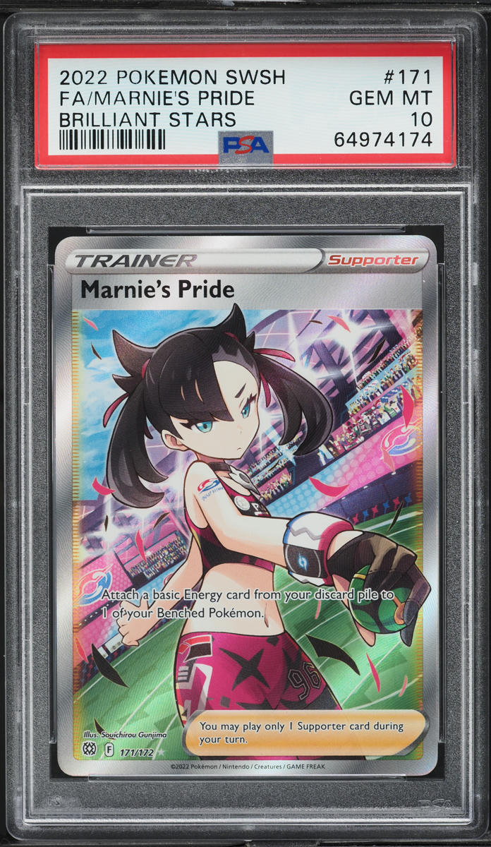 2022 Pokemon SWSH Brilliant Stars Full Art Marnie's Pride #171 PSA 10 GEM MINT