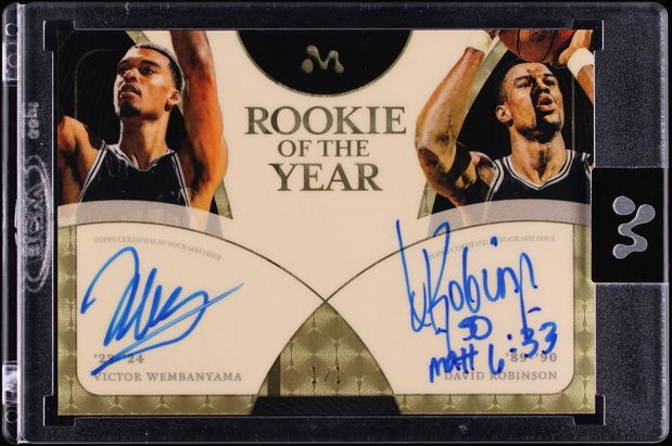 2023 Topps Mercury Dual Superfractor David Robinson & Victor Wembanyama ROOKIE AUTO 1/1 #VW-DR
