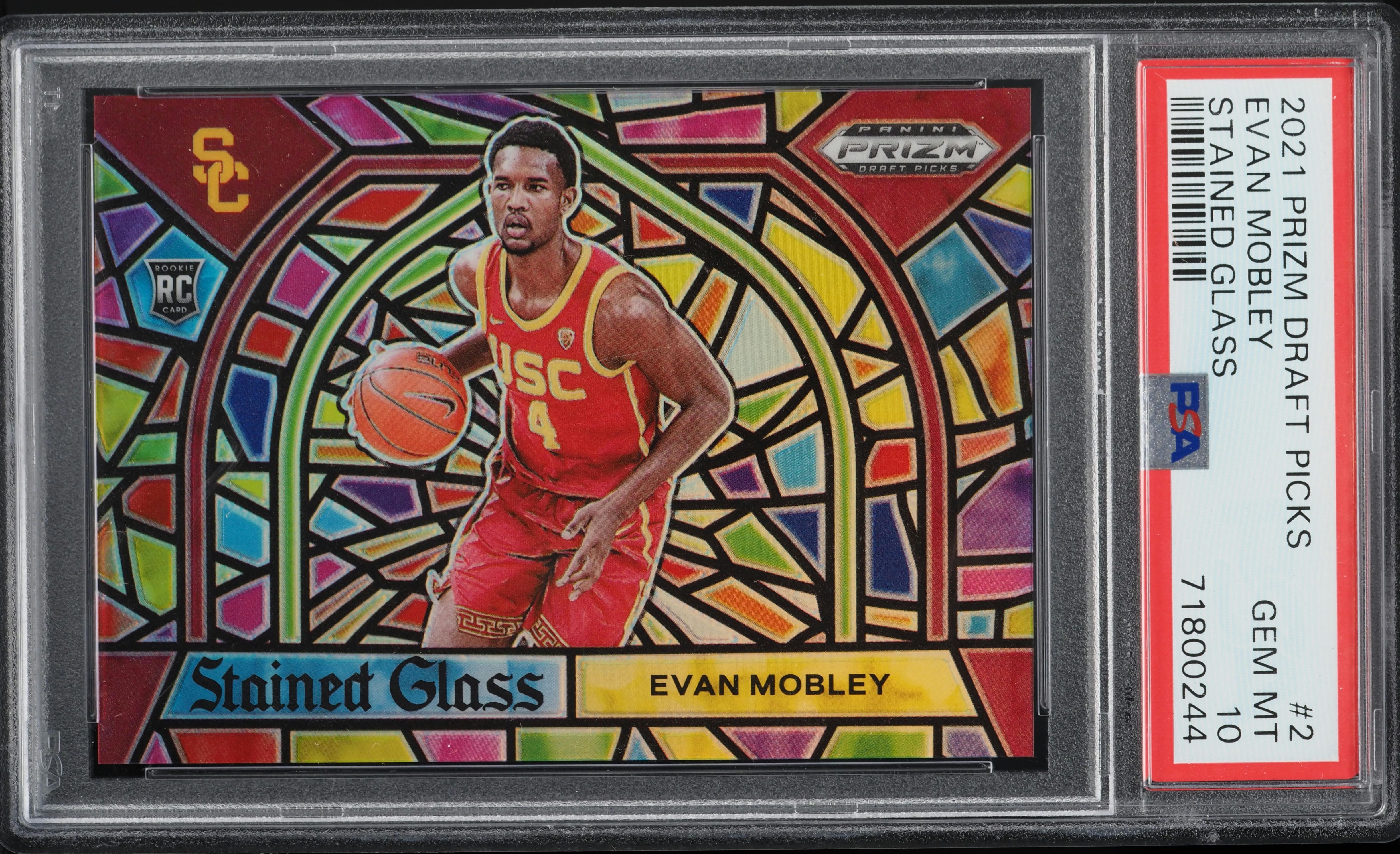 2021 Panini Prizm Draft Picks Stained Glass Evan Mobley ROOKIE #2 PSA 10 GEM
