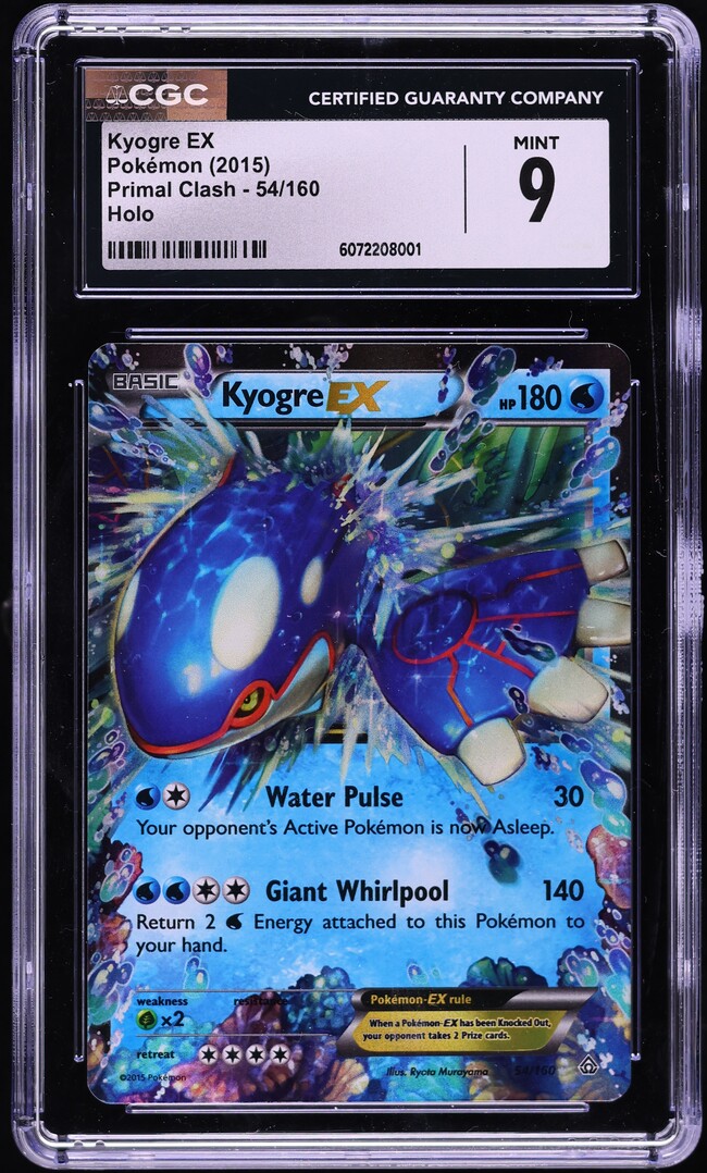 2015 Pokemon XY Primal Clash Kyogre EX #54 CGC 9 MINT