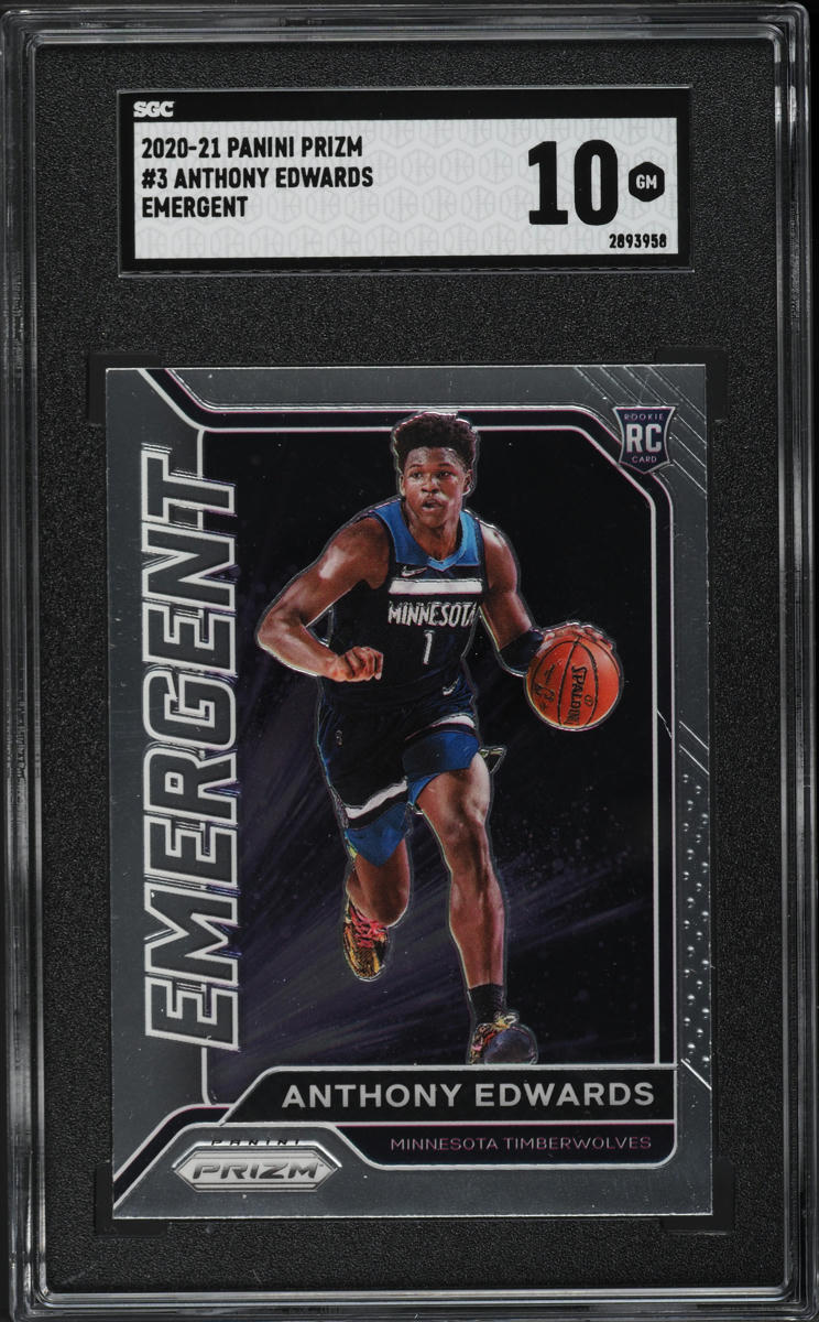 2020 Panini Prizm Emergent Anthony Edwards ROOKIE #3 SGC 10 GEM MINT