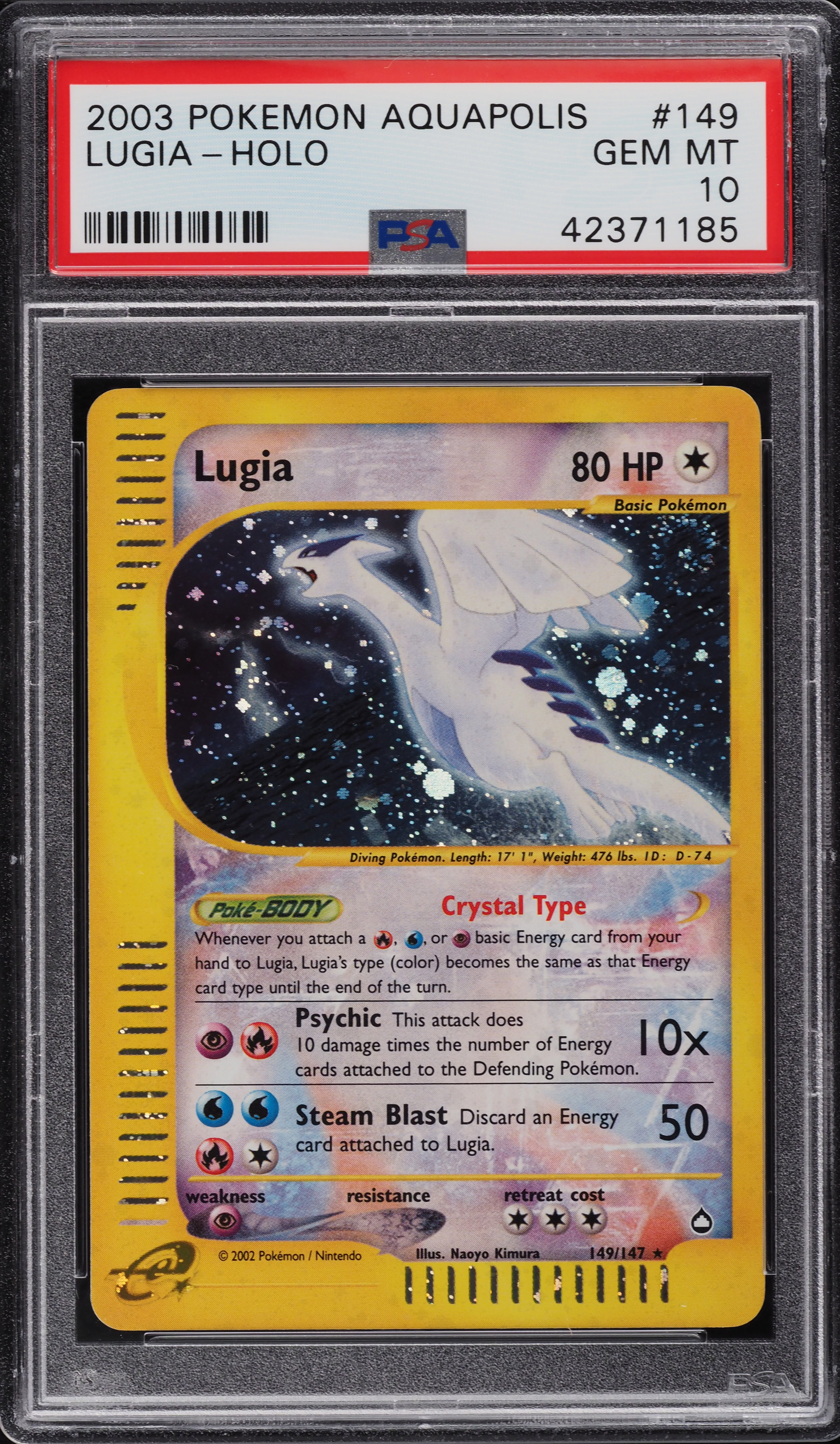 2003 Pokemon Aquapolis Crystal Lugia #149 PSA 10 GEM MINT