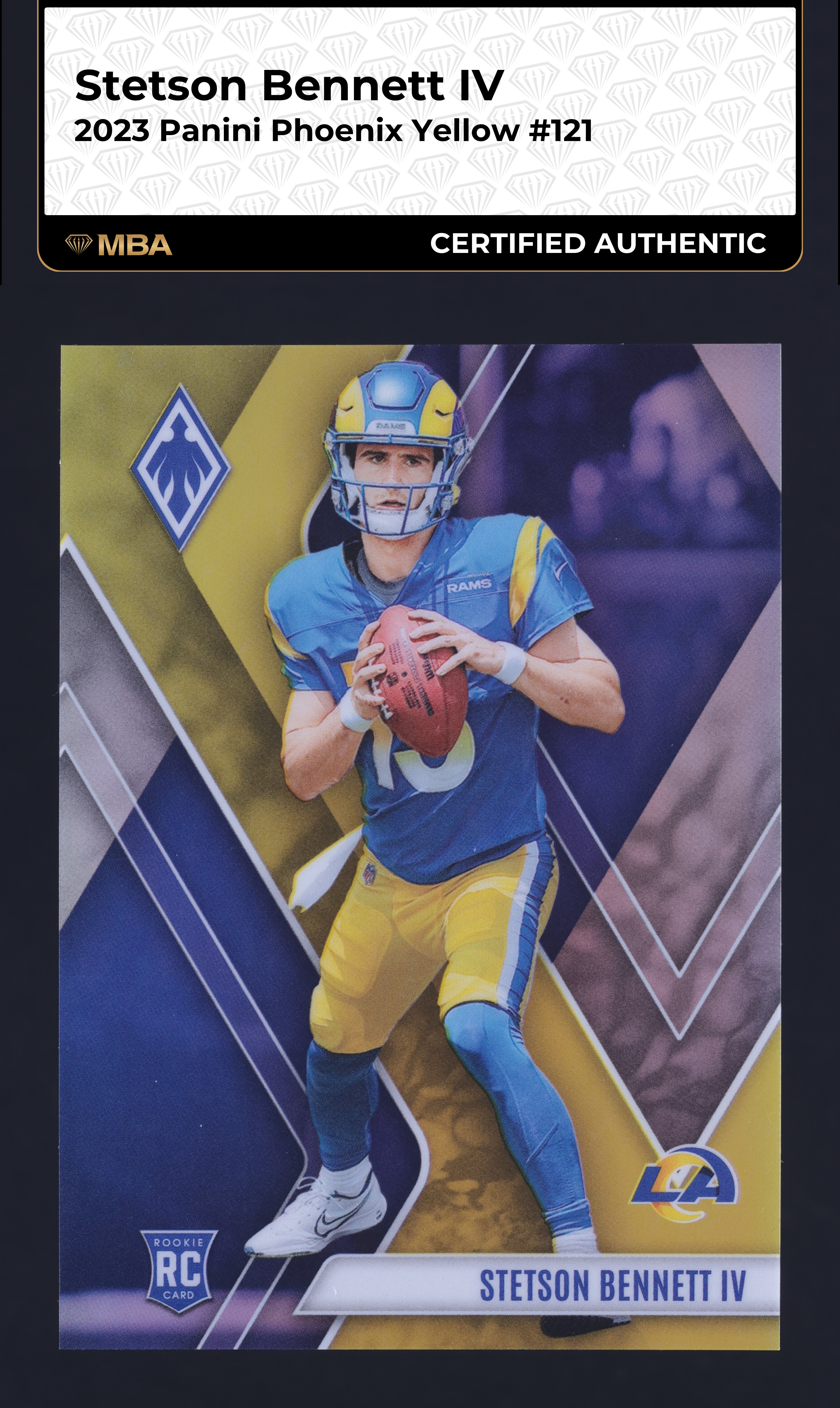 2023 Panini Phoenix Yellow Stetson Bennett IV ROOKIE /75 #121 MBA AUTH