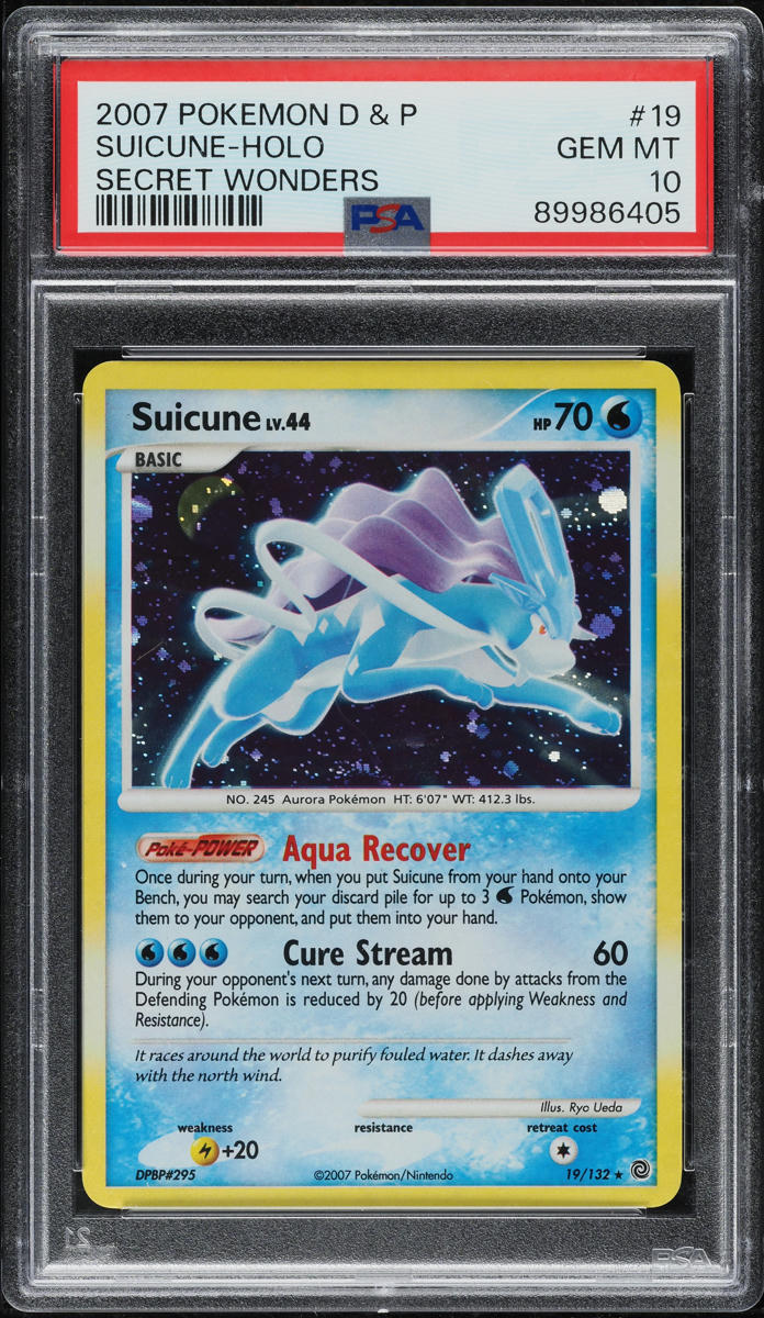 2007 Pokemon Diamond & Pearl Secret Wonders Holo Suicune #19 PSA 10 GEM MINT
