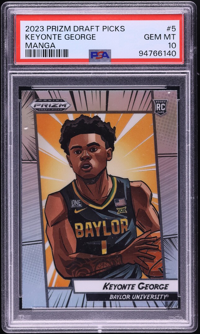 2023 Panini Prizm Draft Pick Manga Keyonte George ROOKIE #5 PSA 10 GEM MINT
