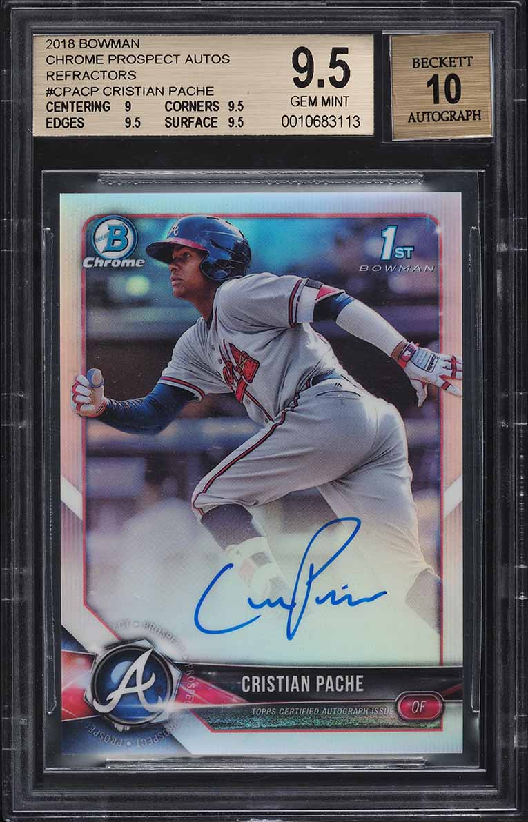 2018 Bowman Chrome Refractor Cristian Pache PROSPECT AUTO /499 #CPA-CP BGS 9.5