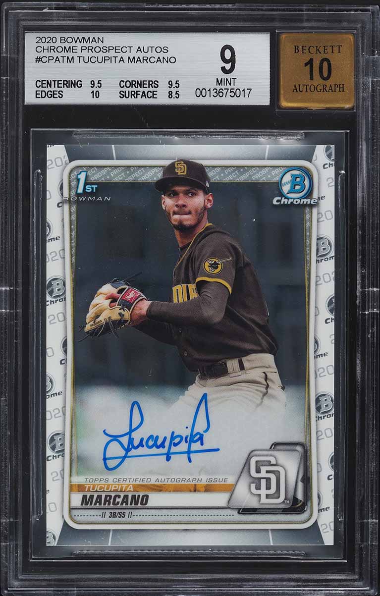 2020 Bowman Chrome Prospect Tucupita Marcano ROOKIE AUTO #CPA-TM BGS 9 MINT