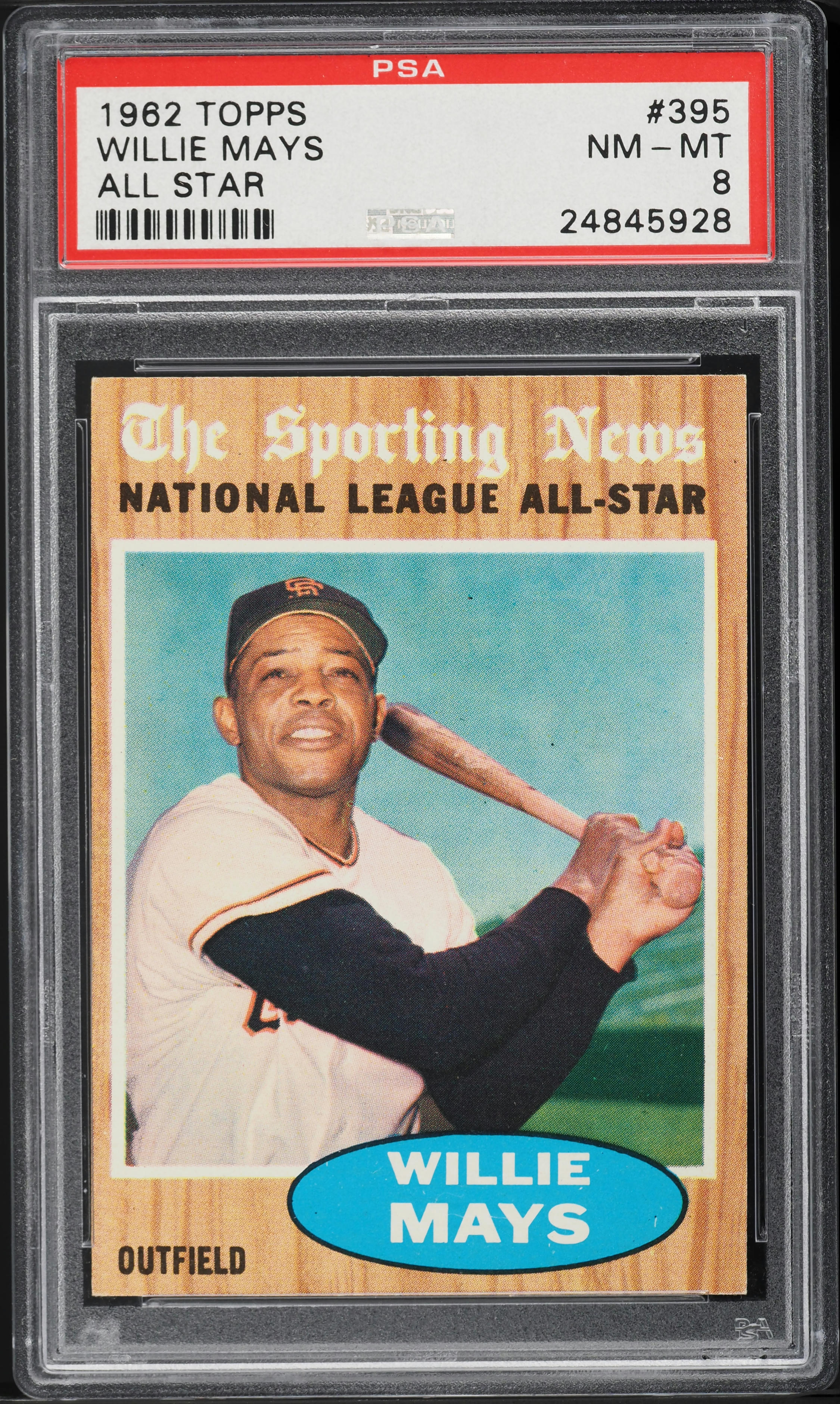 1962 Topps Willie Mays ALL-STAR #395 PSA 8 NM-MT