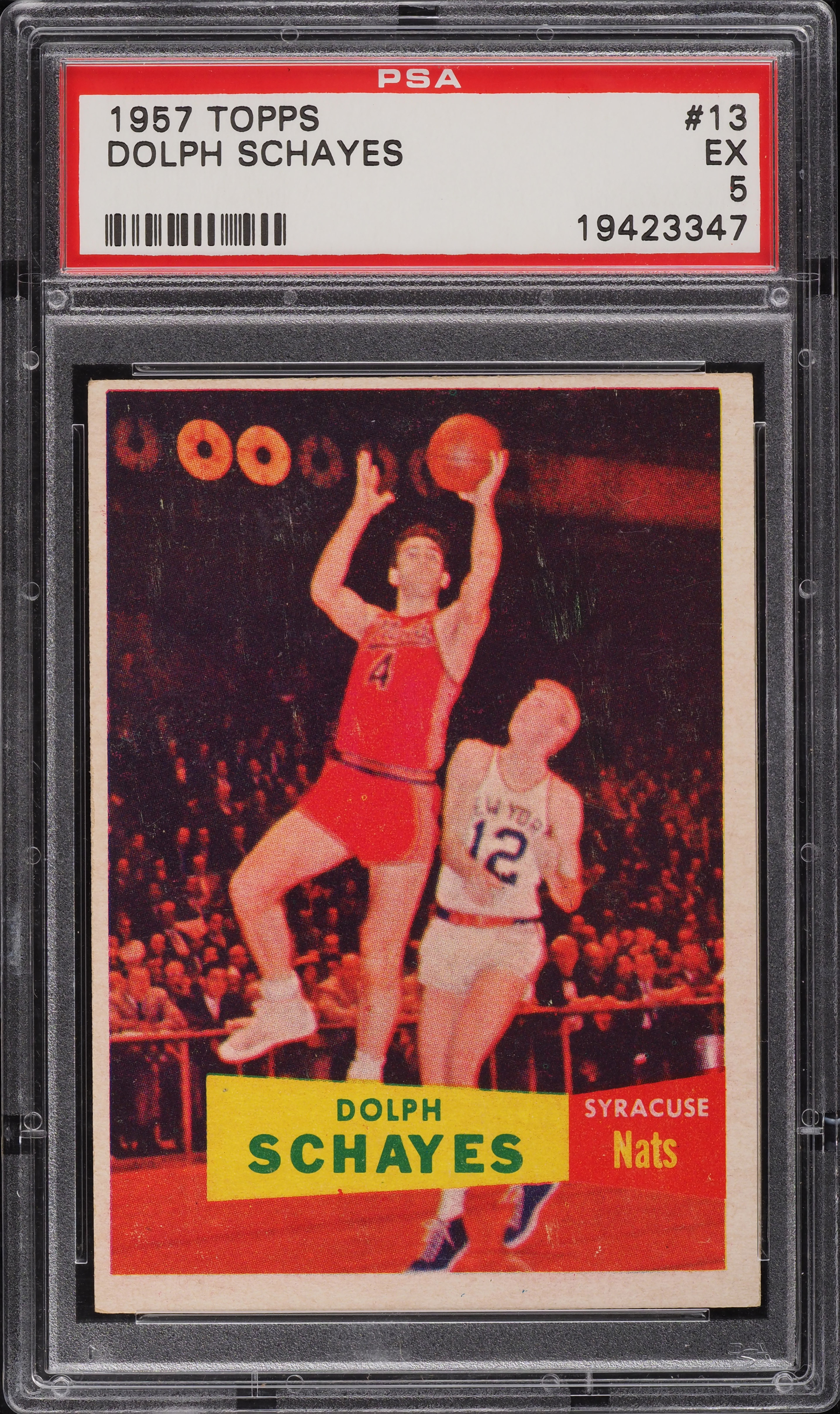 1957 Topps Basketball Dolph Schayes ROOKIE #13 PSA 5 EX