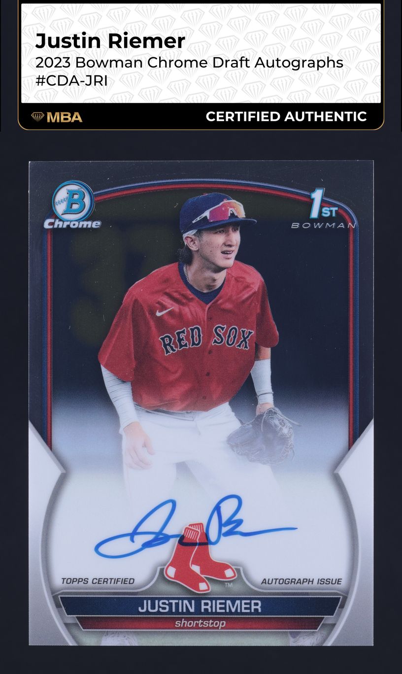 2023 Bowman Chrome Draft Justin Riemer ROOKIE AUTO #CDA-JRI MBA AUTH