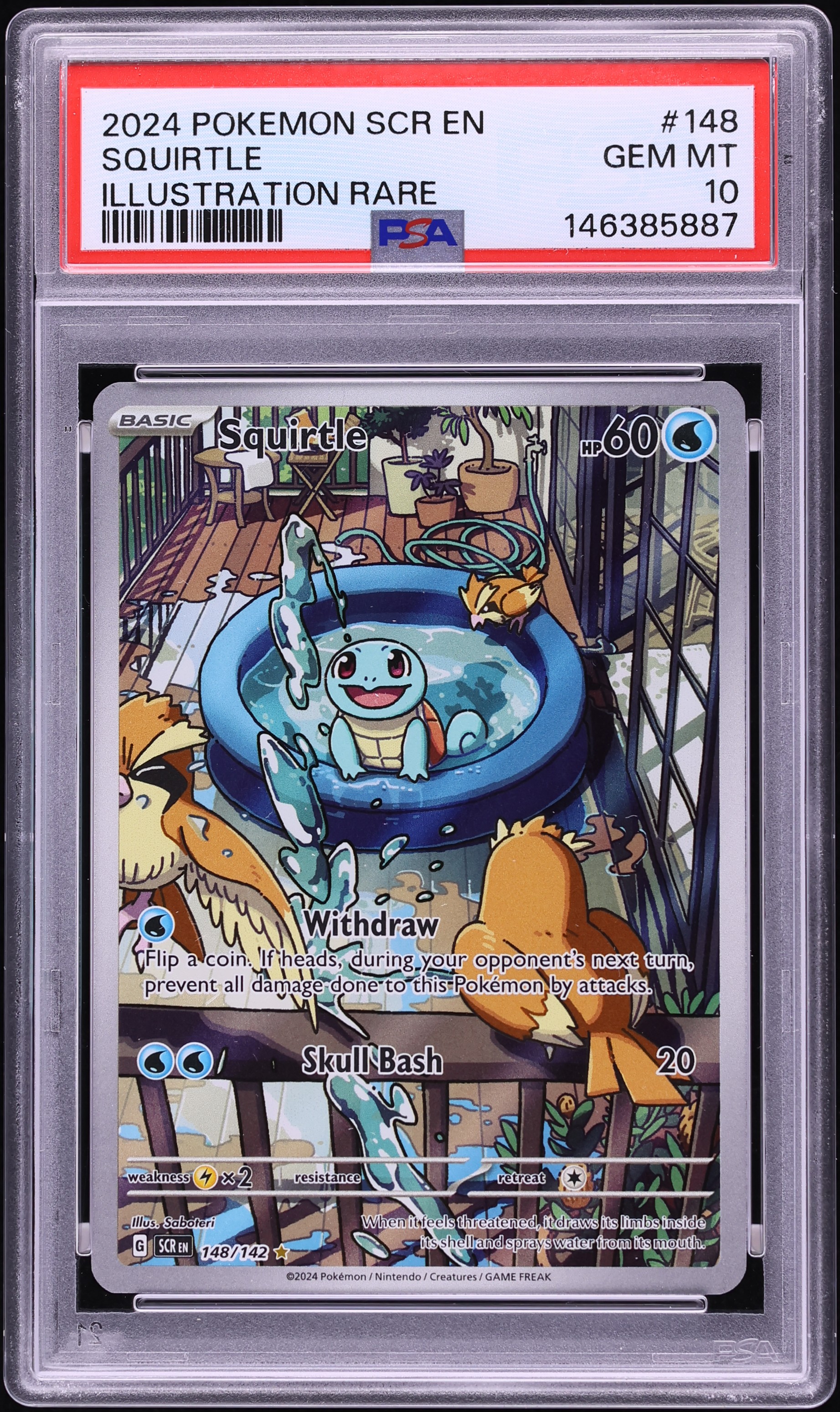 2024 Pokemon Scarlet & Violet Stellar Crown IR Squirtle #148 PSA 10 GEM MINT