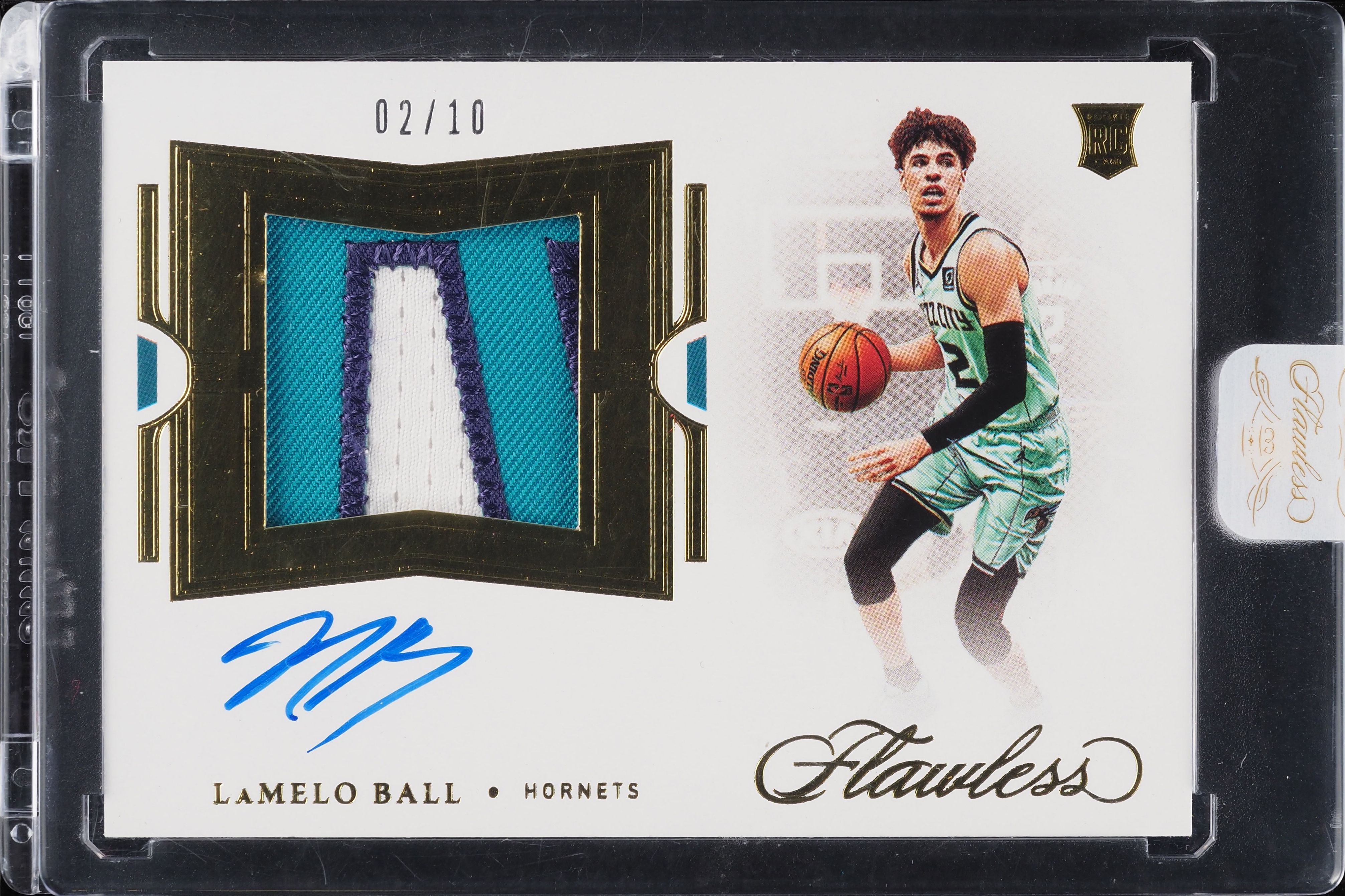 2020 Flawless Horizontal Gold LaMelo Ball ROOKIE PATCH AUTO 2/10, UNCIRCULATED