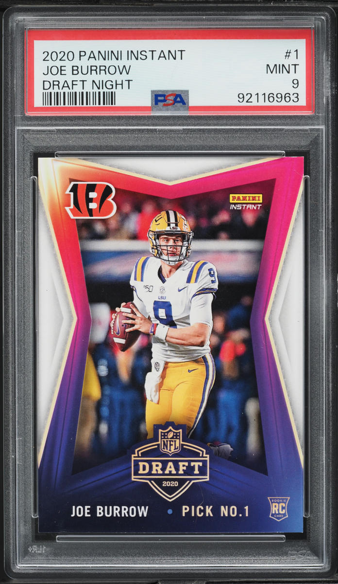 2020 Panini Instant Draft Night Joe Burrow ROOKIE #1 PSA 9 MINT