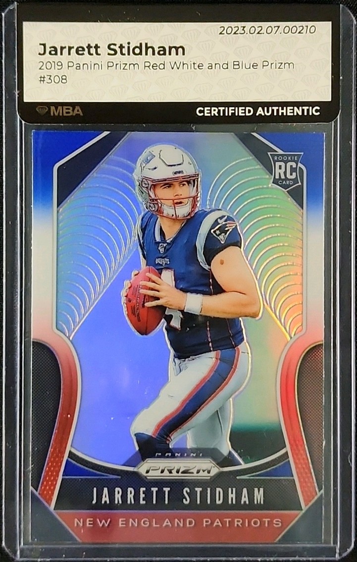 2019 Panini Prizm Red White Blue Jarrett Stidham ROOKIE #308 MBA AUTH