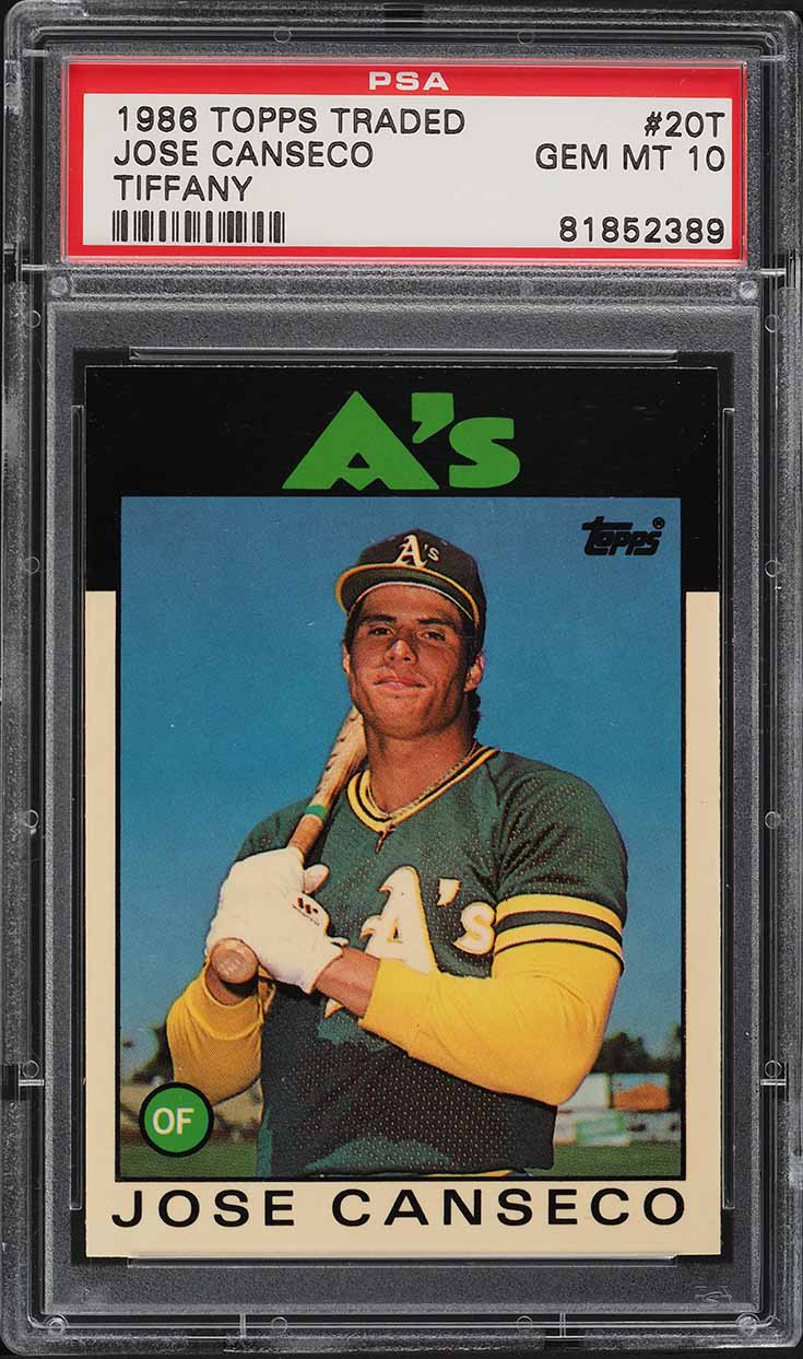 1986 Topps Traded Tiffany Jose Canseco ROOKIE #20T PSA 10 GEM MINT