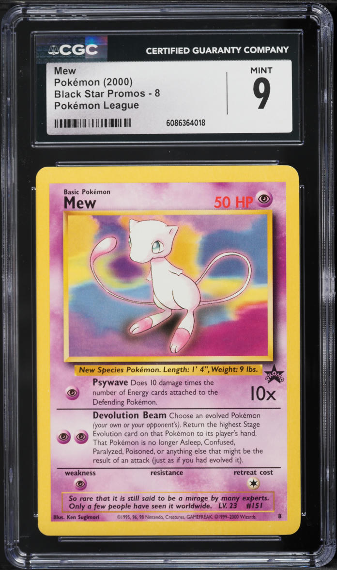 2000 Pokemon League Promo Mew #8 CGC 9 MINT