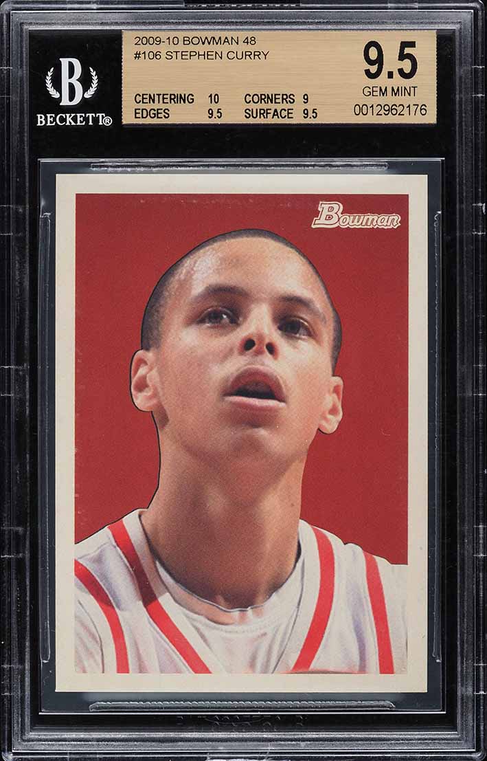2009 Bowman '48 Stephen Curry ROOKIE /2009 #106 BGS 9.5 GEM MINT