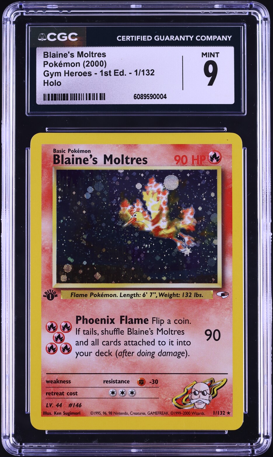 2000 Pokemon Gym Heroes 1st Edition Holo Blaine's Moltres #1 CGC 9 MINT