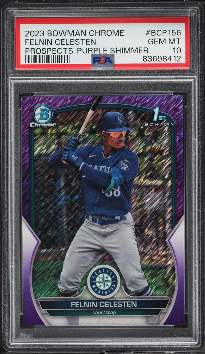 2023 Bowman Chrome Prospects Purple Shimmer Felnin Celesten /250 #BCP156 PSA 10