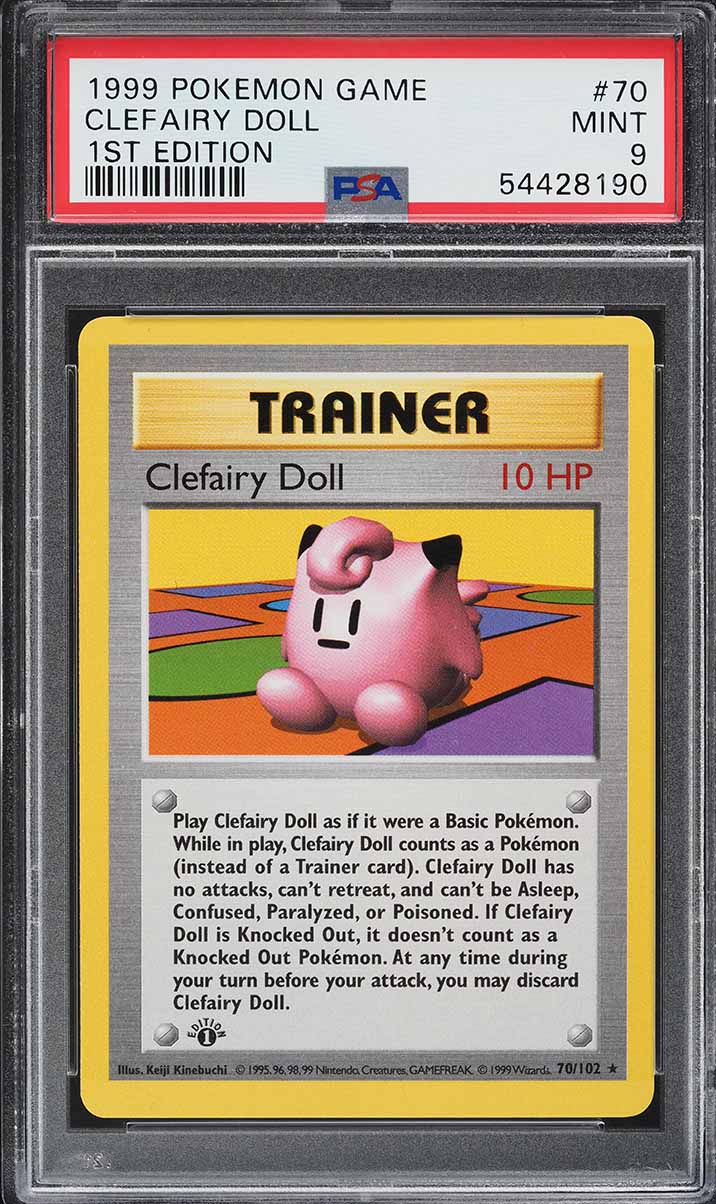 1999 Pokemon Base Set Shadowless 1st Edition Clefairy Doll #70 PSA 9 MINT