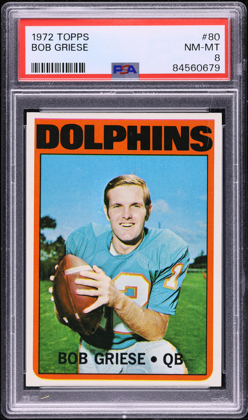 1972 Topps Football Bob Griese #80 PSA 8 NM-MT