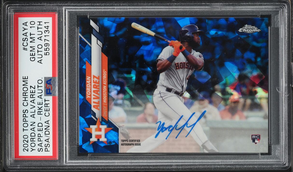 2020 Topps Chrome Sapphire Edition Yordan Alvarez RC AUTO DNA #CSAYA PSA 10 GEM