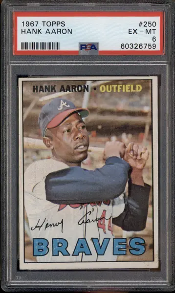 1967 Topps #250 Hank Aaron PSA 6