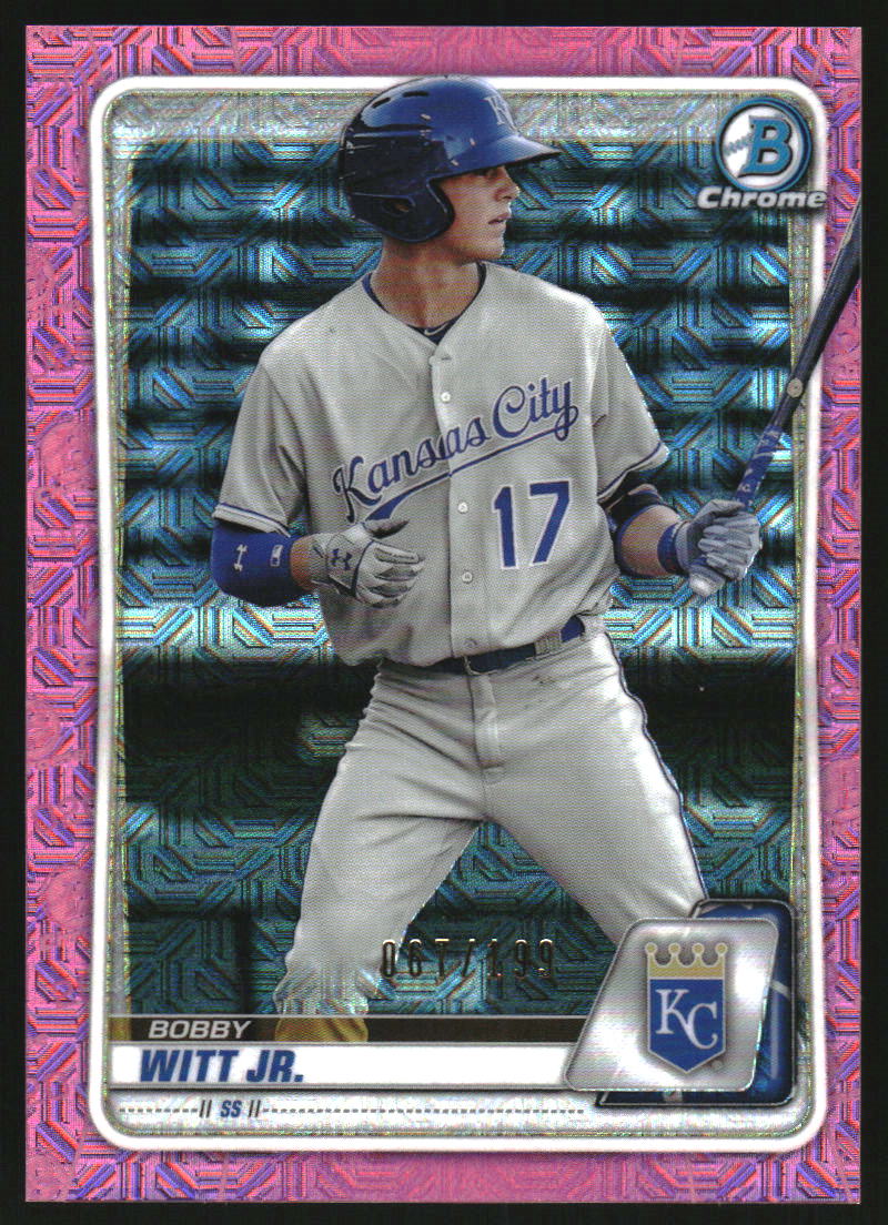 2020 Bowman Chrome Mega Box Prospects Pink Refractor #BCP160 Bobby Witt Jr. /199