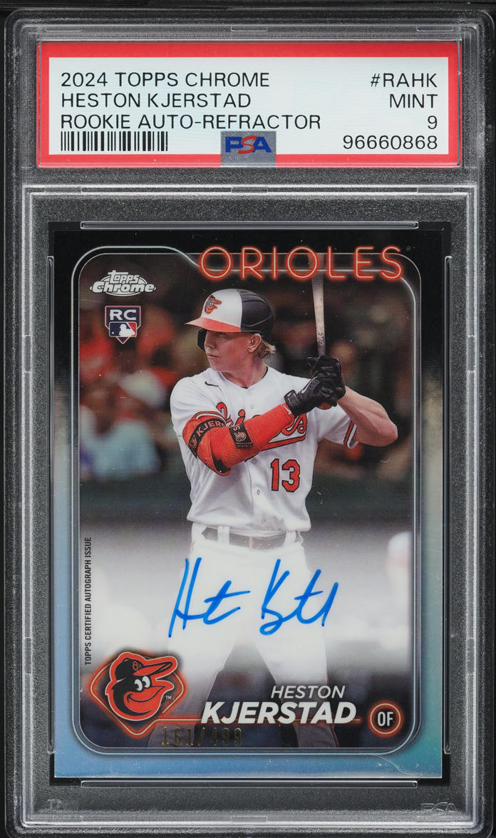 2024 Topps Chrome Refractor Heston Kjerstad ROOKIE AUTO /499 #RA-HK PSA 9 MINT