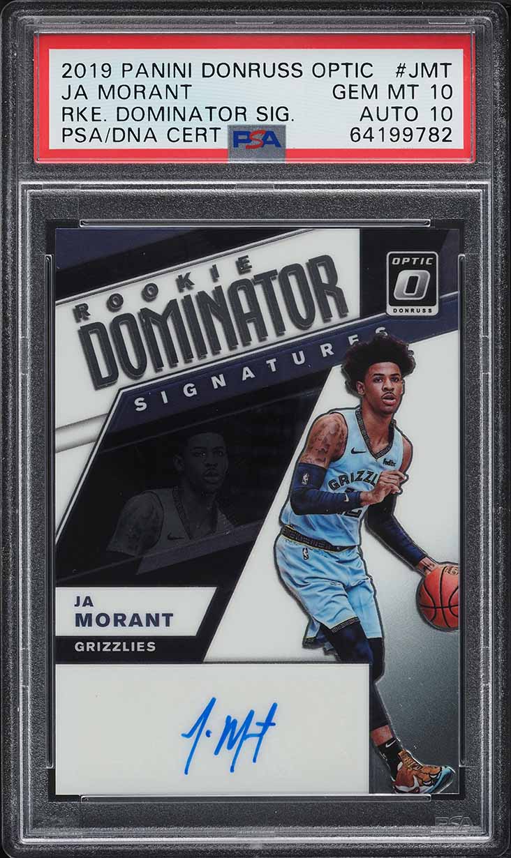 2019 Donruss Optic Dominator Ja Morant ROOKIE AUTO DNA 10 /99 #RD-JMT PSA 10 GEM