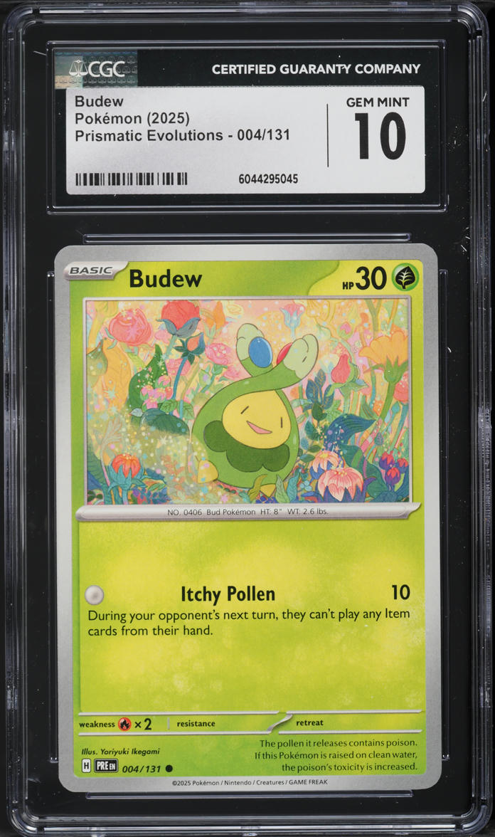 2025 Pokemon SV Prismatic Evolutions Budew #004 CGC 10 GEM MINT