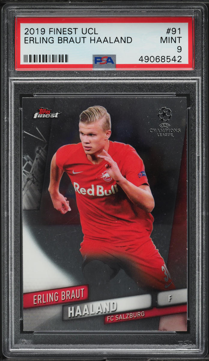2019 Finest UEFA Champions League Erling Haaland ROOKIE #91 PSA 9 MINT
